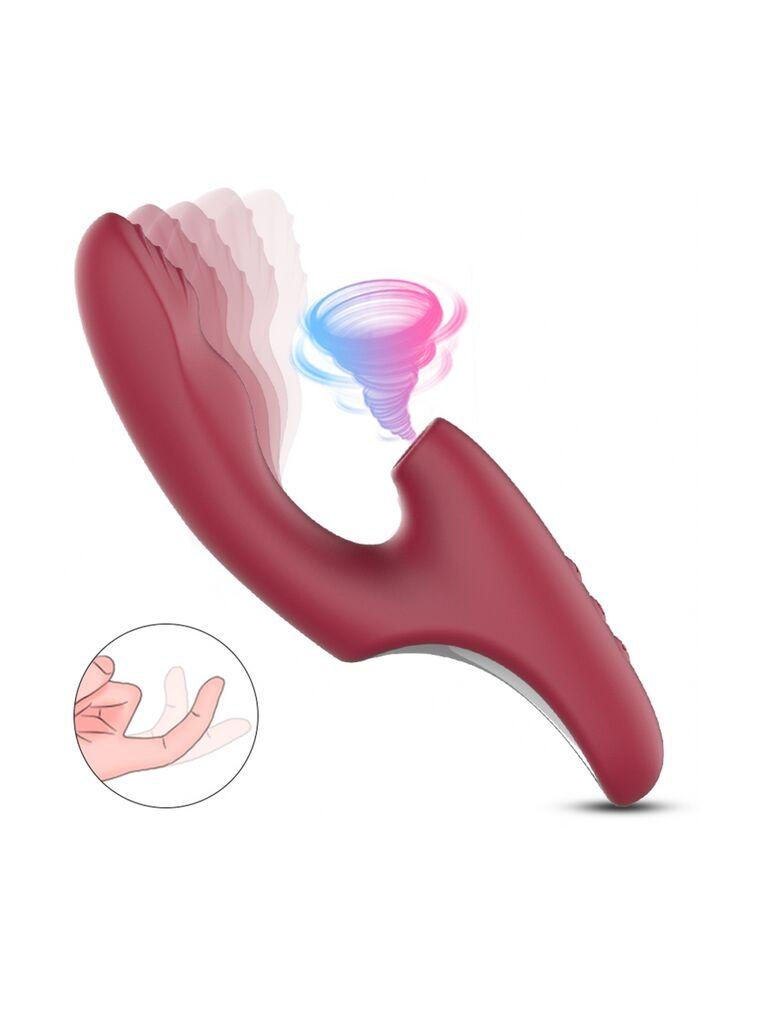 Vibrator Silicone 777 Rabbit, 22.5cm, Bordo