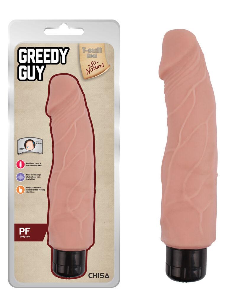 Vibrator Greedy Guy Flesh, 24cm, Boja kože