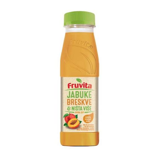 Fruvita Negazirani sok Jabuke i breskve, 0.33l