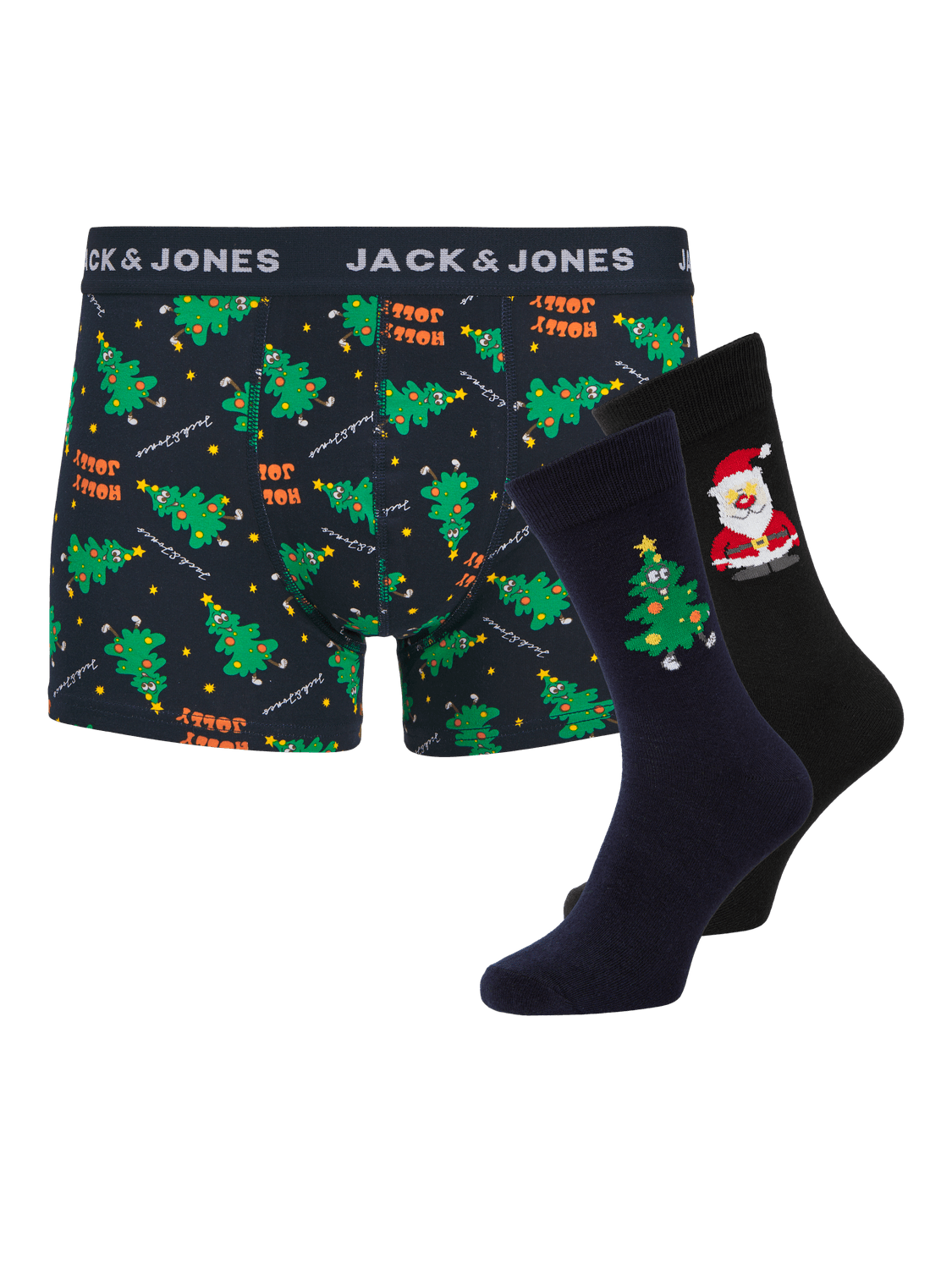 JACK & JONES  Set muške bokserice i čarape Jacholly Jolly 12266780, Crni