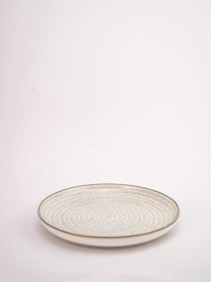 MAISON ADORABLE Plitki tanjir DASH 20 cm, Sivo- beli