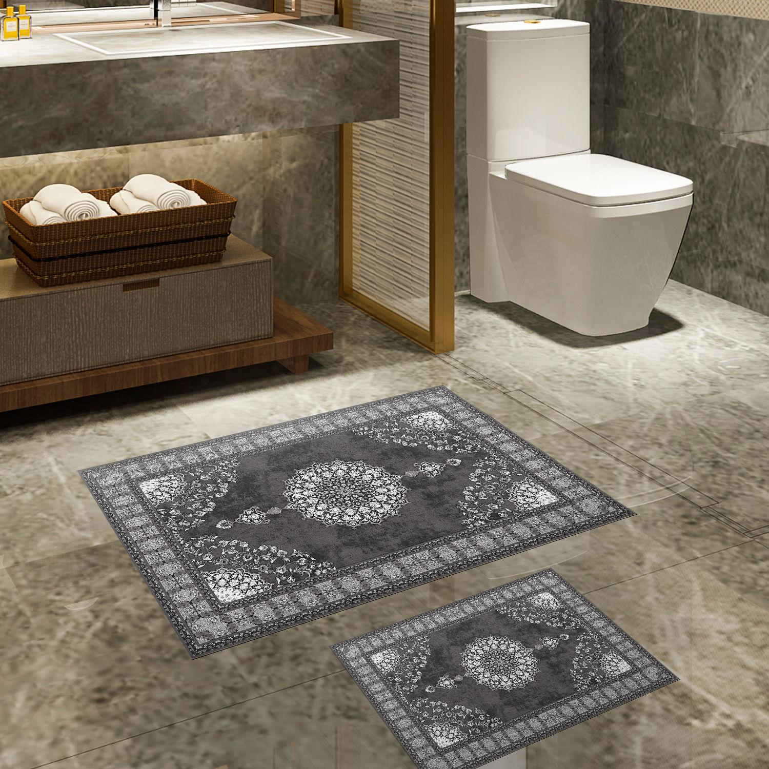 L'essentiel Maison Set 2 prostirke za kupatilo Sivi