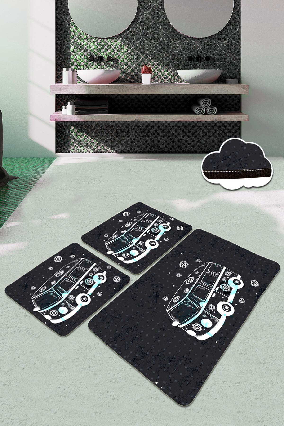 L'essentiel Maison Set 3 prostirke za kupatilo Šareni