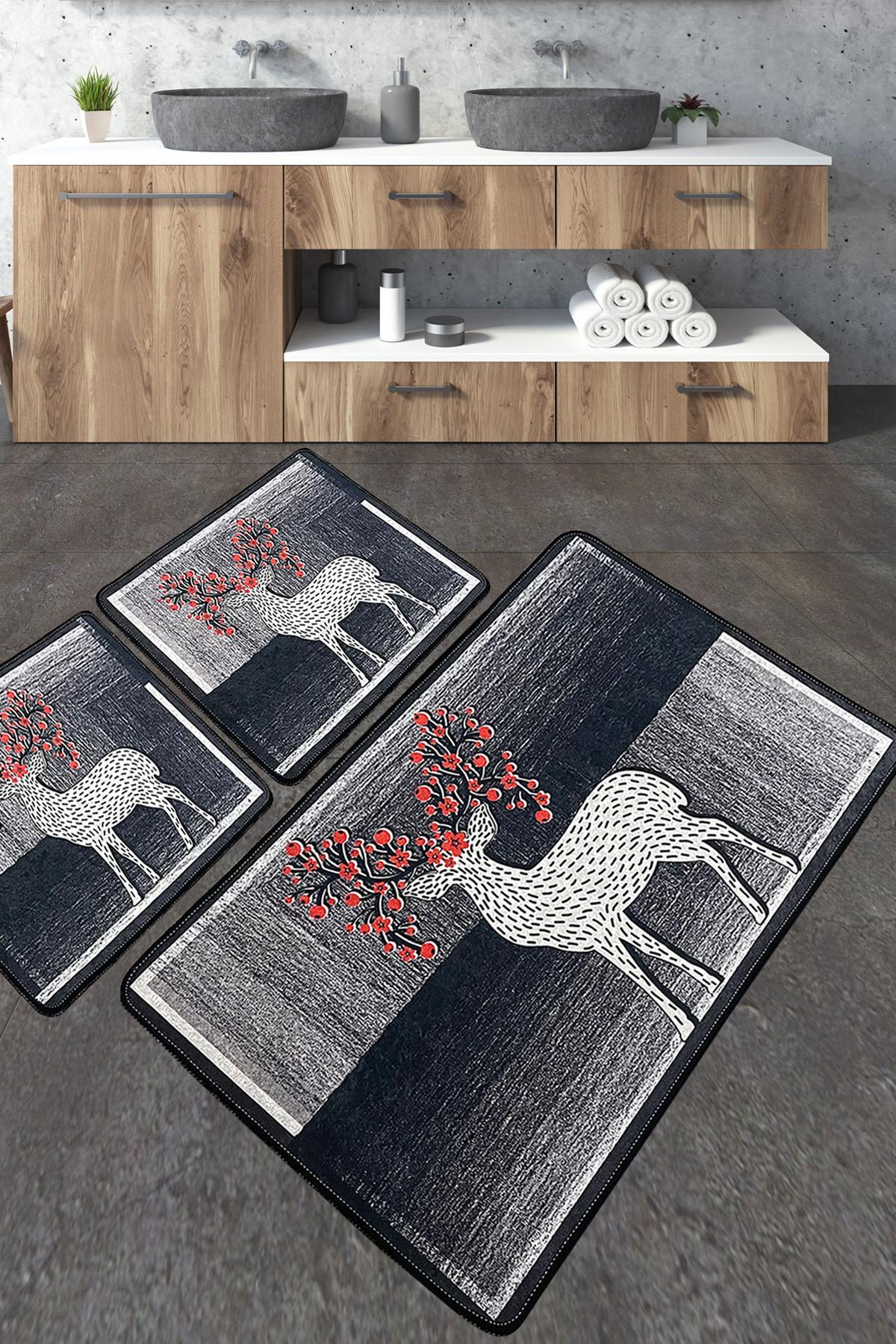 L'essentiel Maison Set 3 prostirke za kupatilo Šareni