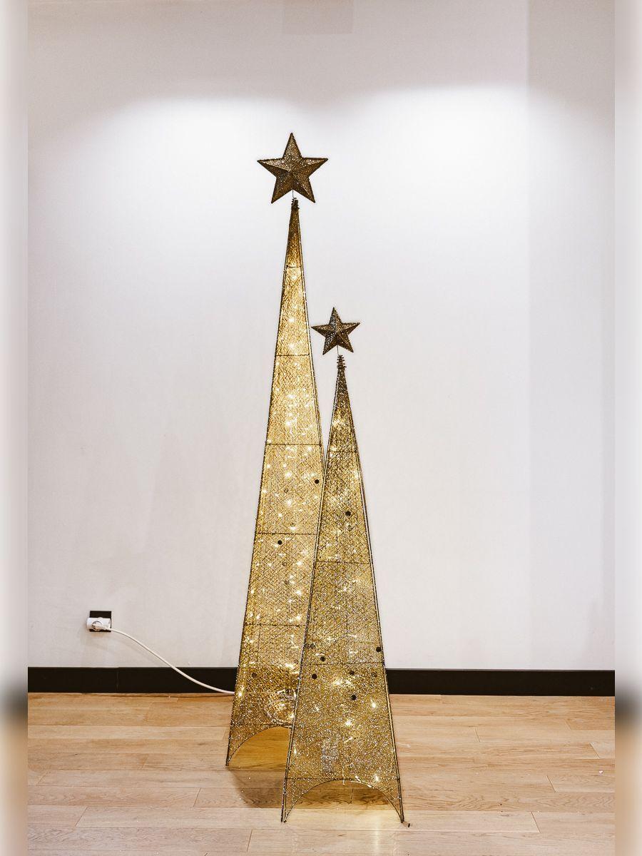 Novogodišnja dekoracija Jelka piramida 125 cm, Zlatna