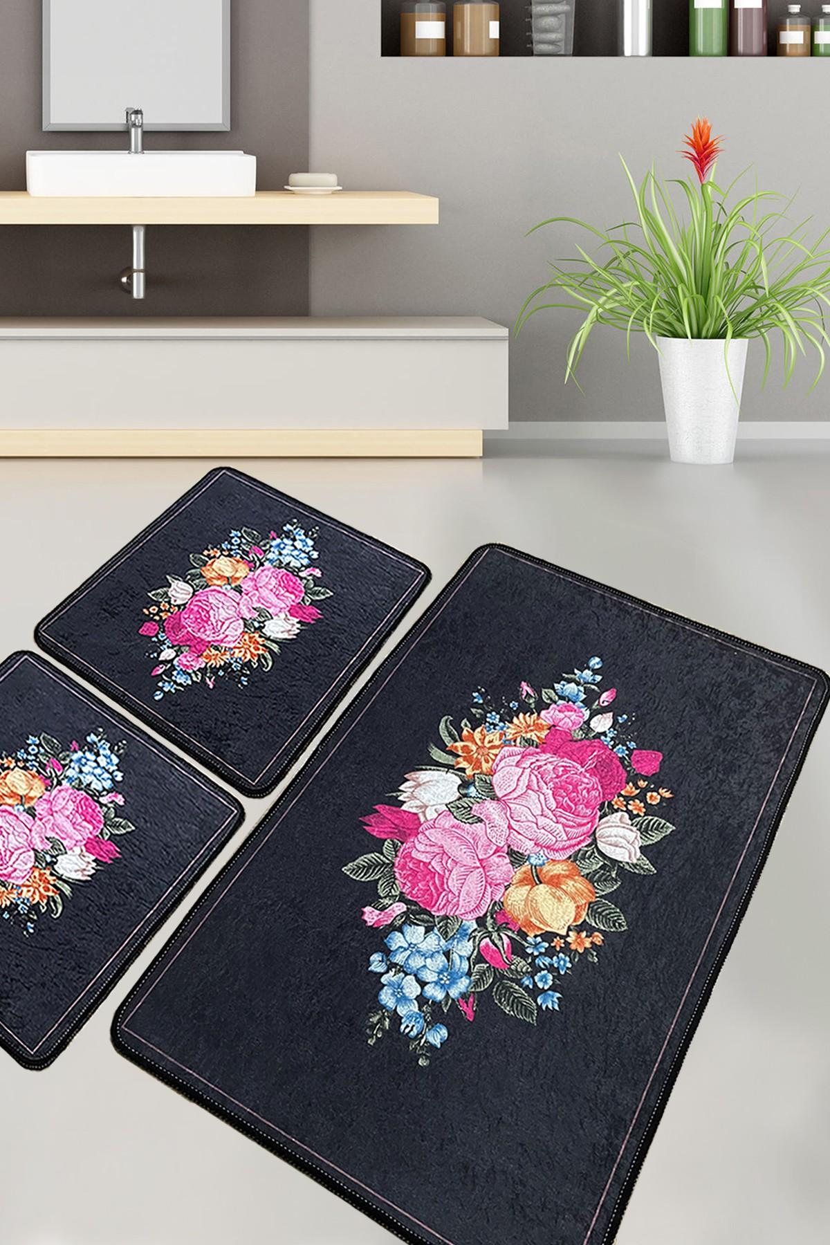 L'essentiel Maison Set 3 prostirke za kupatilo Šareni