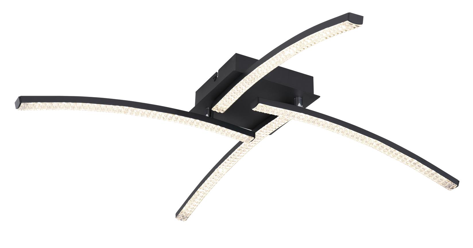 Plafonska lampa, mat crna, LED