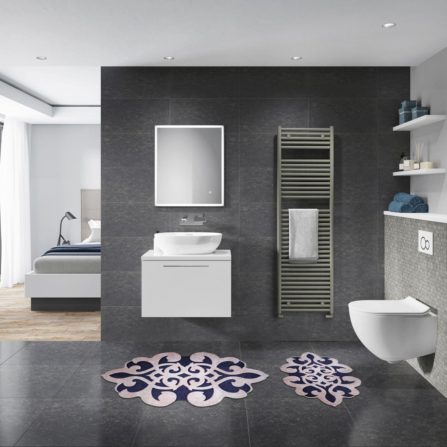 L'essentiel Maison Set 2 prostirke za kupatilo Roze-Teget