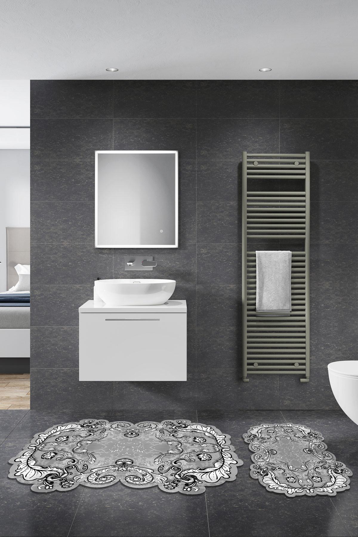 L'essentiel Maison Set 2 prostirke za kupatilo Sivi