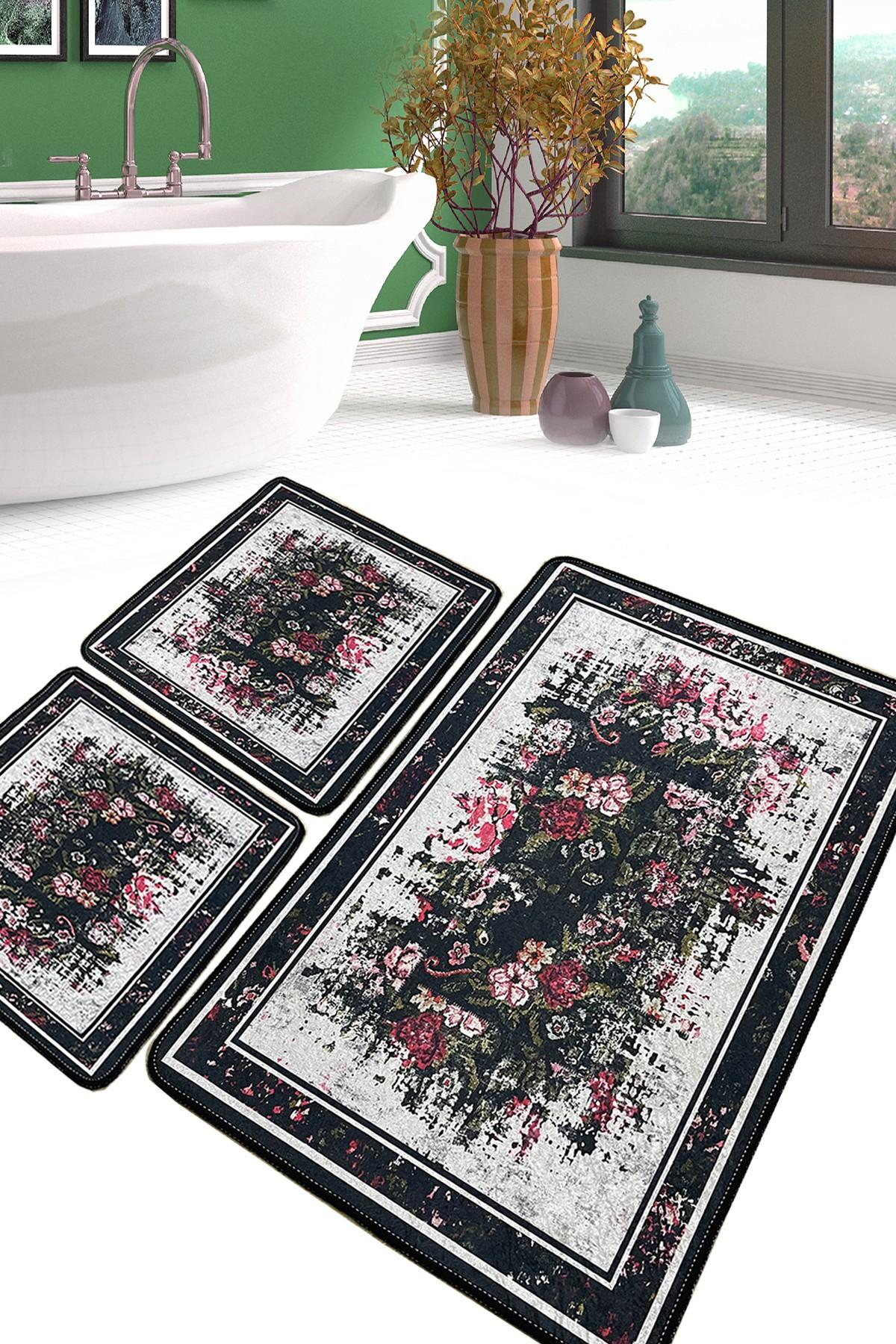 L'essentiel Maison Set 3 prostirke za kupatilo Šareni