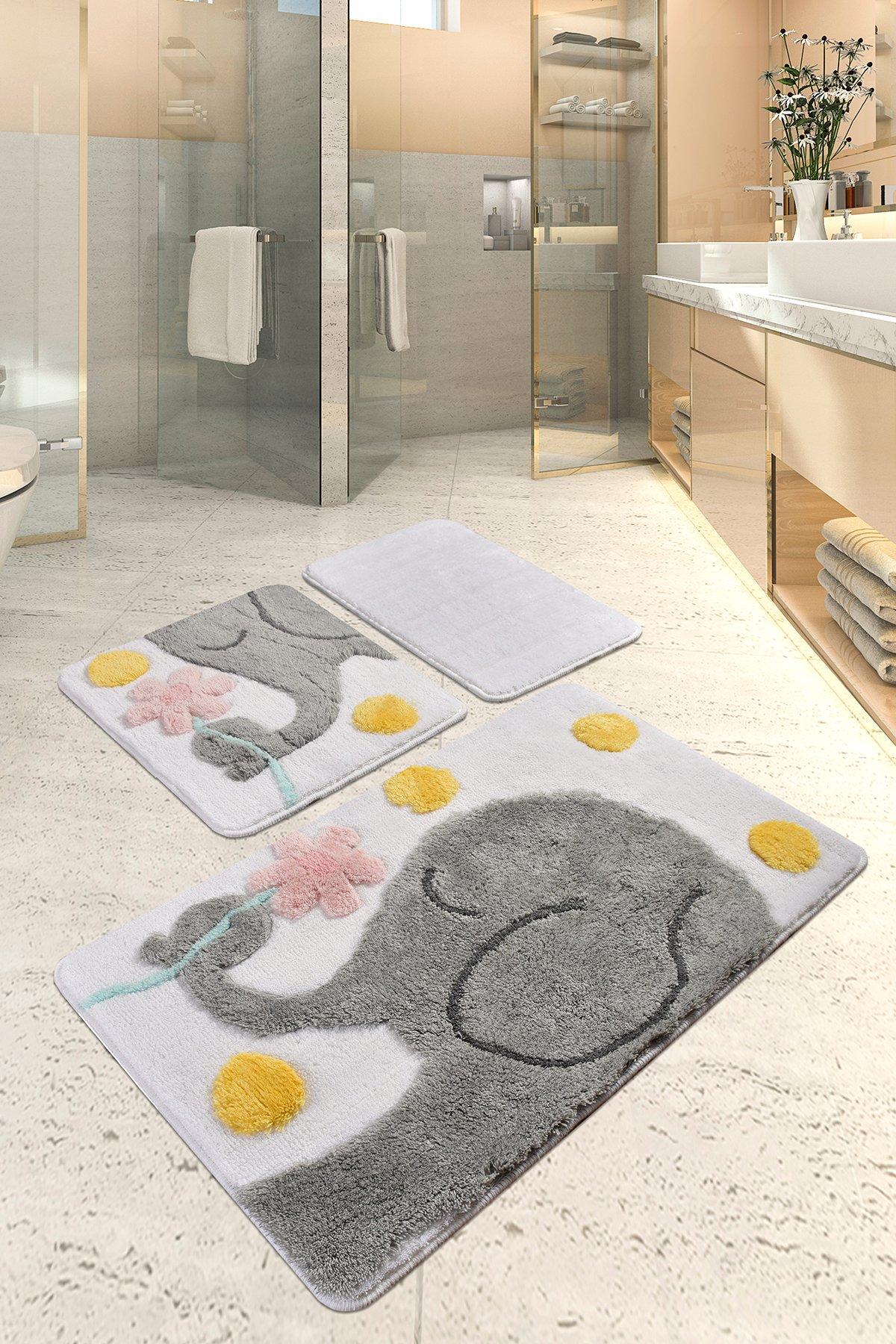 L'essentiel Maison Set 3 prostirke za kupatilo Šareni