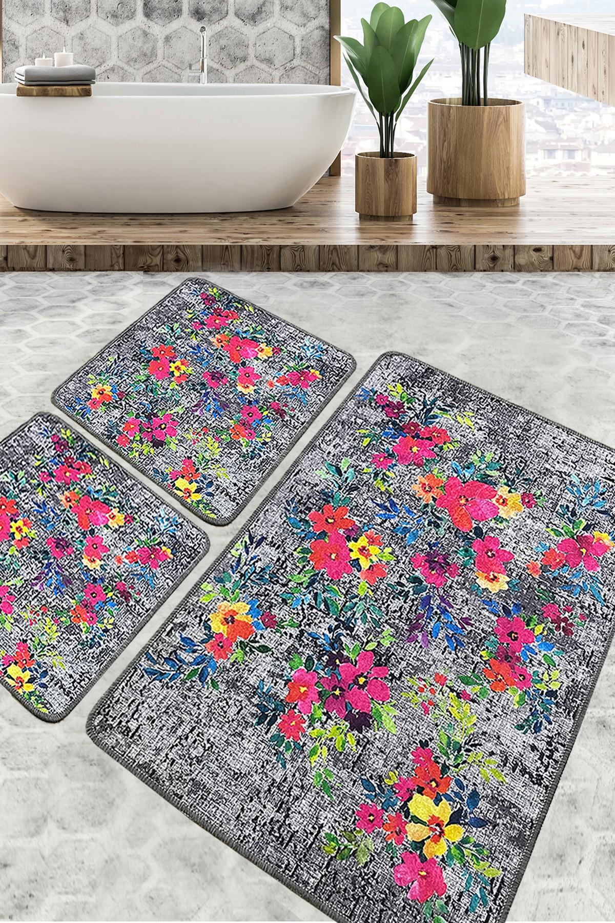 L'essentiel Maison Set 3 prostirke za kupatilo Šareni