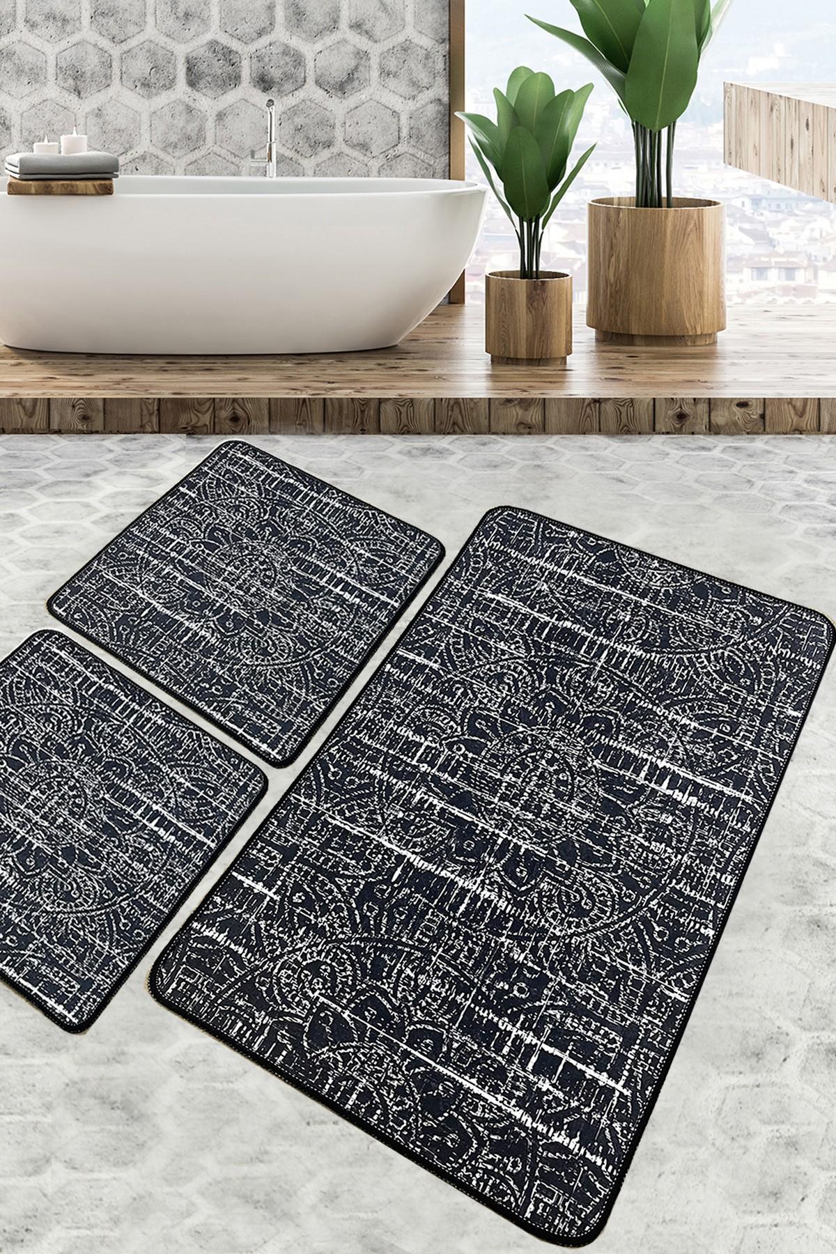 L'essentiel Maison Set 3 prostirke za kupatilo Šareni