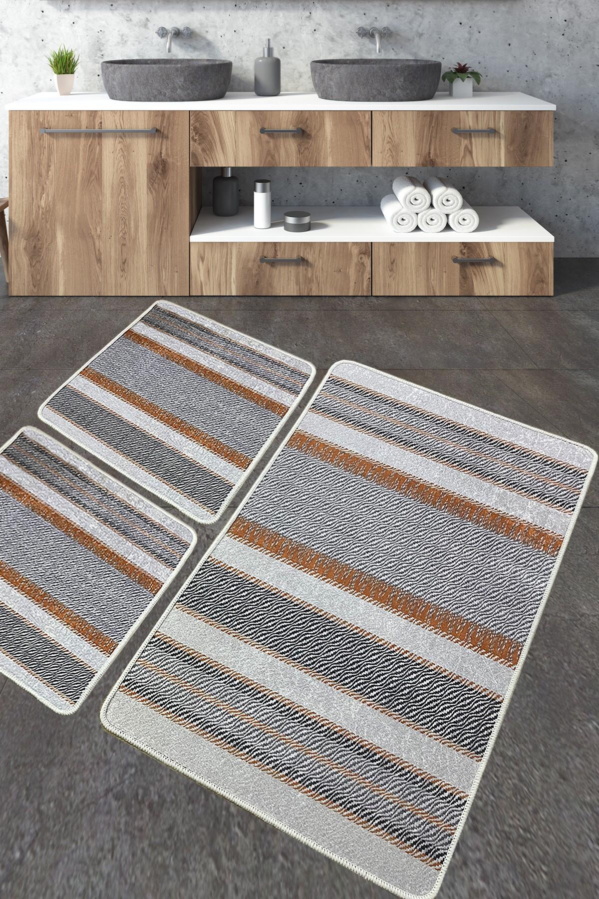 L'essentiel Maison Set 3 prostirke za kupatilo Šareni