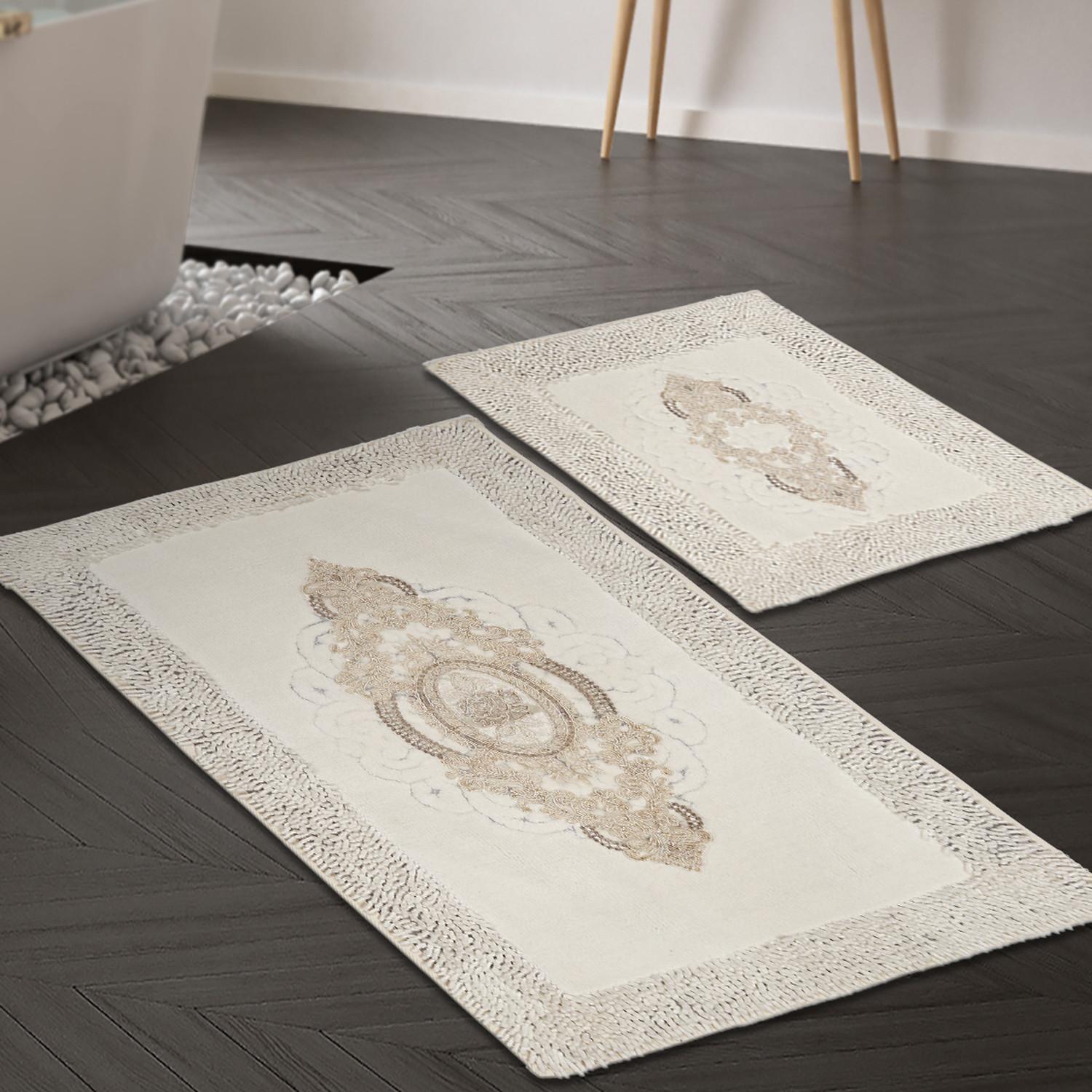 L'essentiel Maison Set 2 prostirke za kupatilo Krem