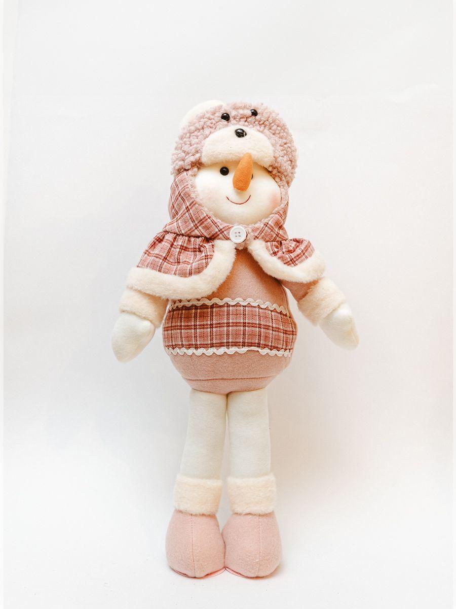 MAISON ADORABLE Novogodišnji plišani Sneško Belić 53 cm, Belo- roze