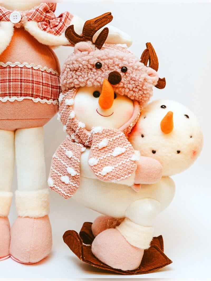 MAISON ADORABLE Novogodišnji plišani Sneško Belić 38 cm, Roze