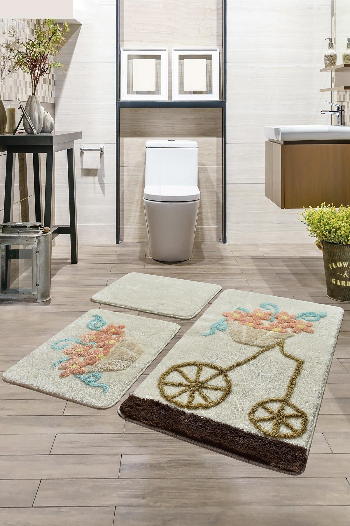 L'essentiel Maison Set 3 prostirke za kupatilo Šareni