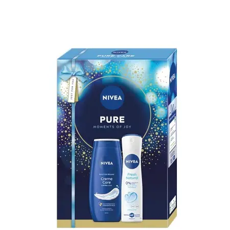 Nivea Ženski kozmetički set Pure care, Dezodorans 150ml + gel za tuširanje 250ml