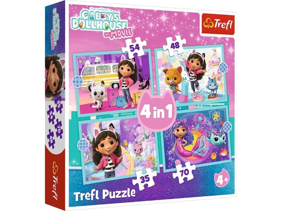 Trefl Slagalica Gabby's Dollhouse, 4 komada, 207 delova