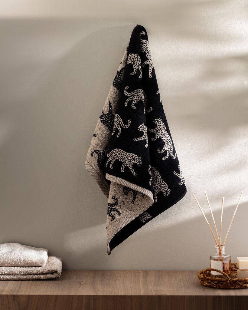 Madame Coco Leopard Peškir za lice, 50x85cm, Crni