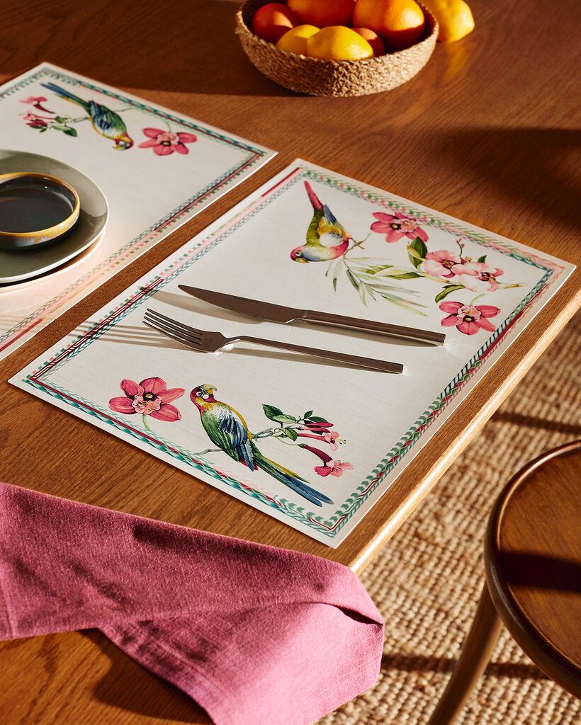 Madame Coco Podmetač za sto Pauline, 42x29cm, Belo-roze