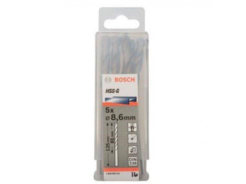 Bosch Burgija za metal HSS-G, DIN 338, 8.6 x81x125mm, 5 komada