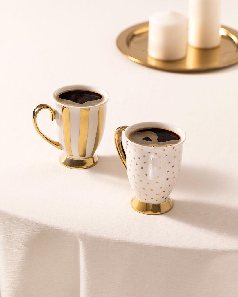 Madame Coco Set šolja Jules, 250 ml, 2 komada, Zlatno-beli