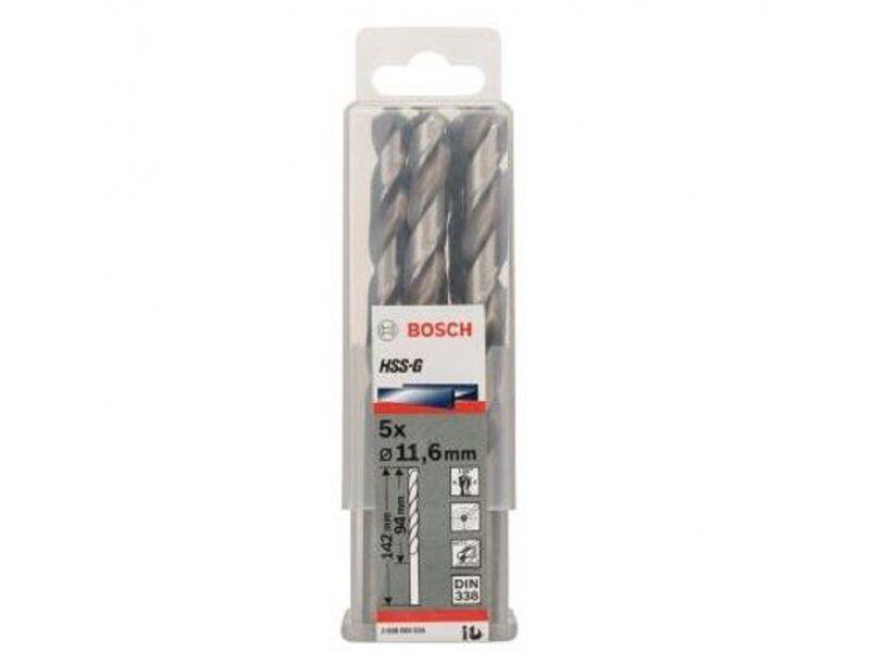Bosch Burgija za metal HSS-G, DIN 338, 11.6x94x142mm, 5 komada
