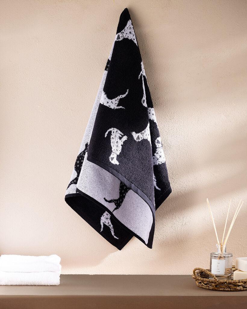 Madame Coco Peškir za lice Dalmatien, 50x85cm, Crni