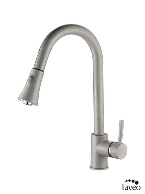 Laveo Baterija za sudoperu Daru 969D, Izvlačni tuš, Siva