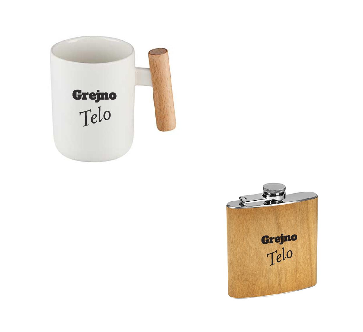 Poklon set  "GREJNO TELO" Šolja + pljoska