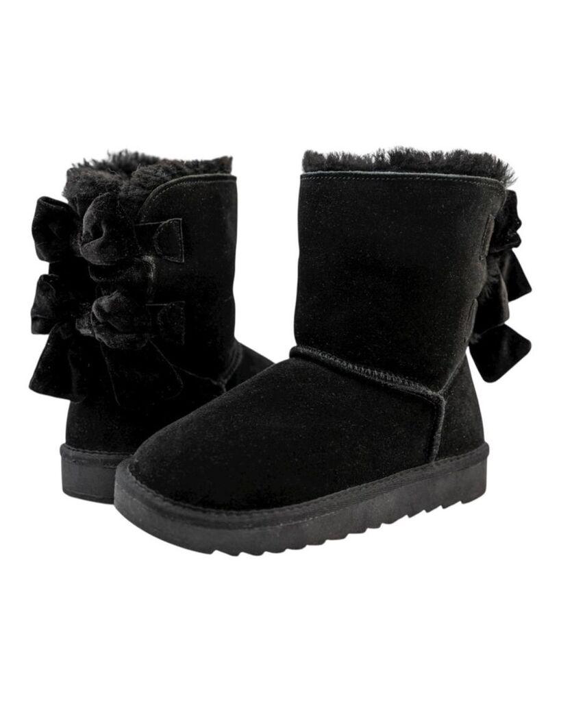 Squareonline Ženske kožne čizme Snow comfort, Crne