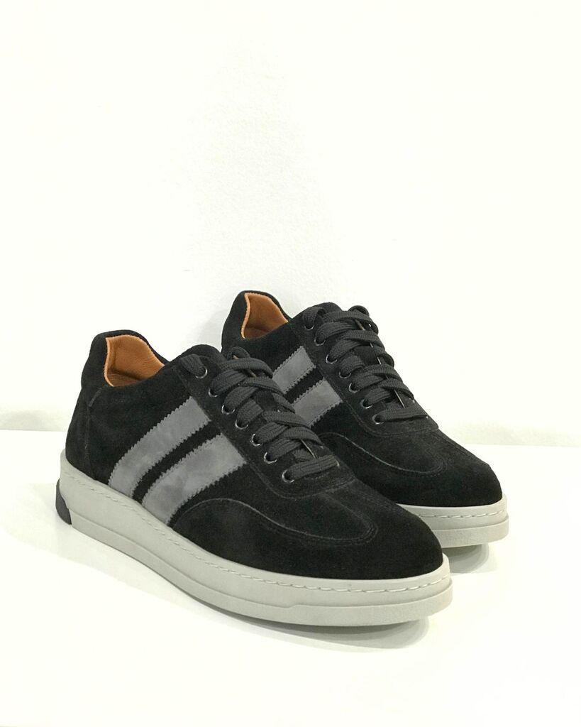 Squareonline Muške kožne patike, Crno-sive