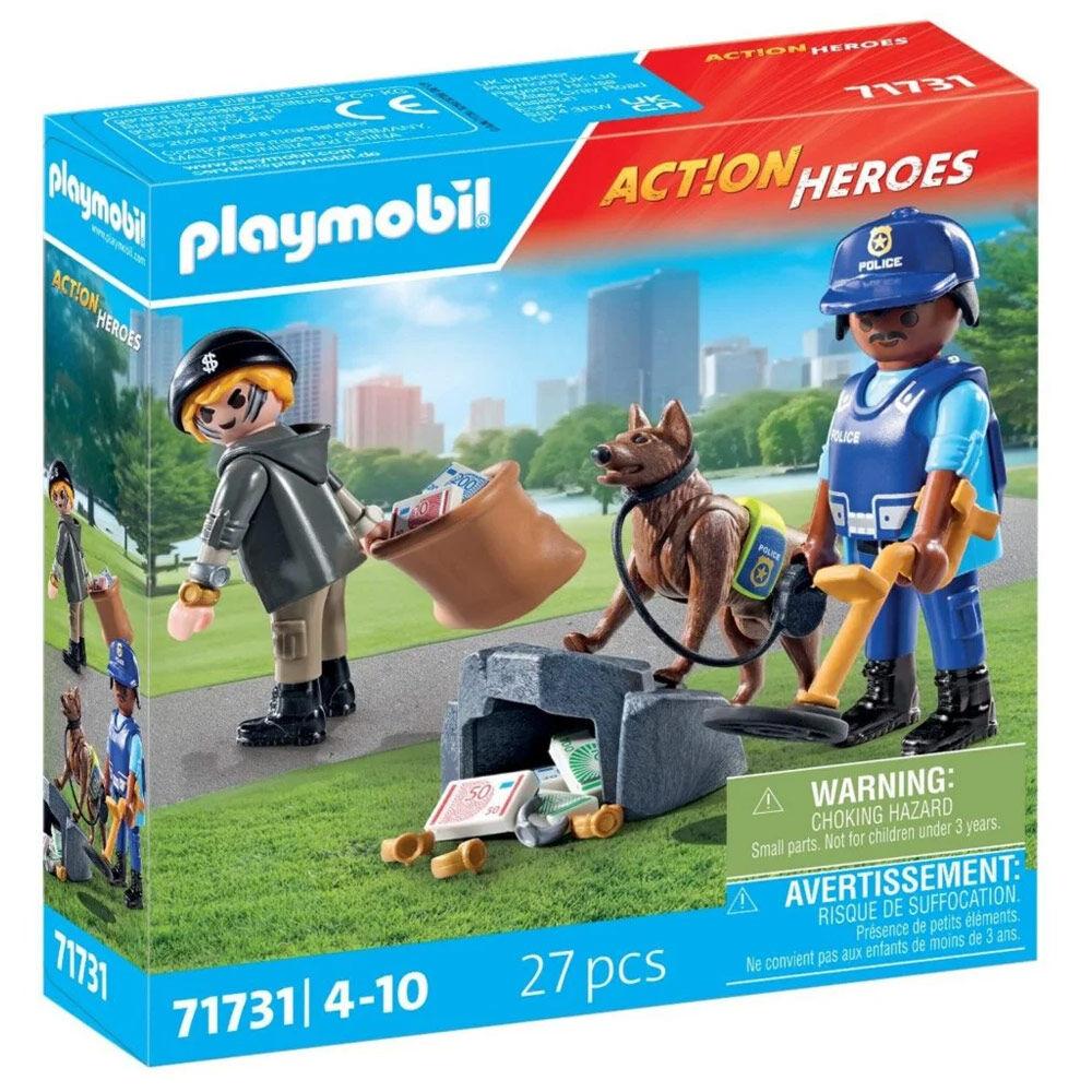 Playmobil Set za igru Policijska potraga sa psom tragačem, 27 delova