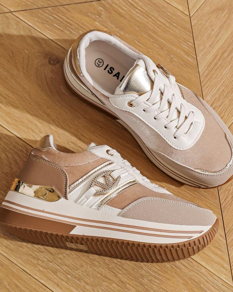 Squareonline Ženske patike sa zlatnim detaljima, Bež