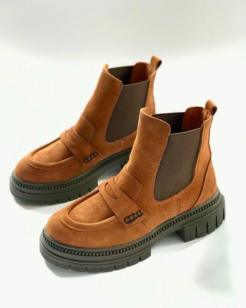 Squareonline Ženske kožne čizme, Smeđe