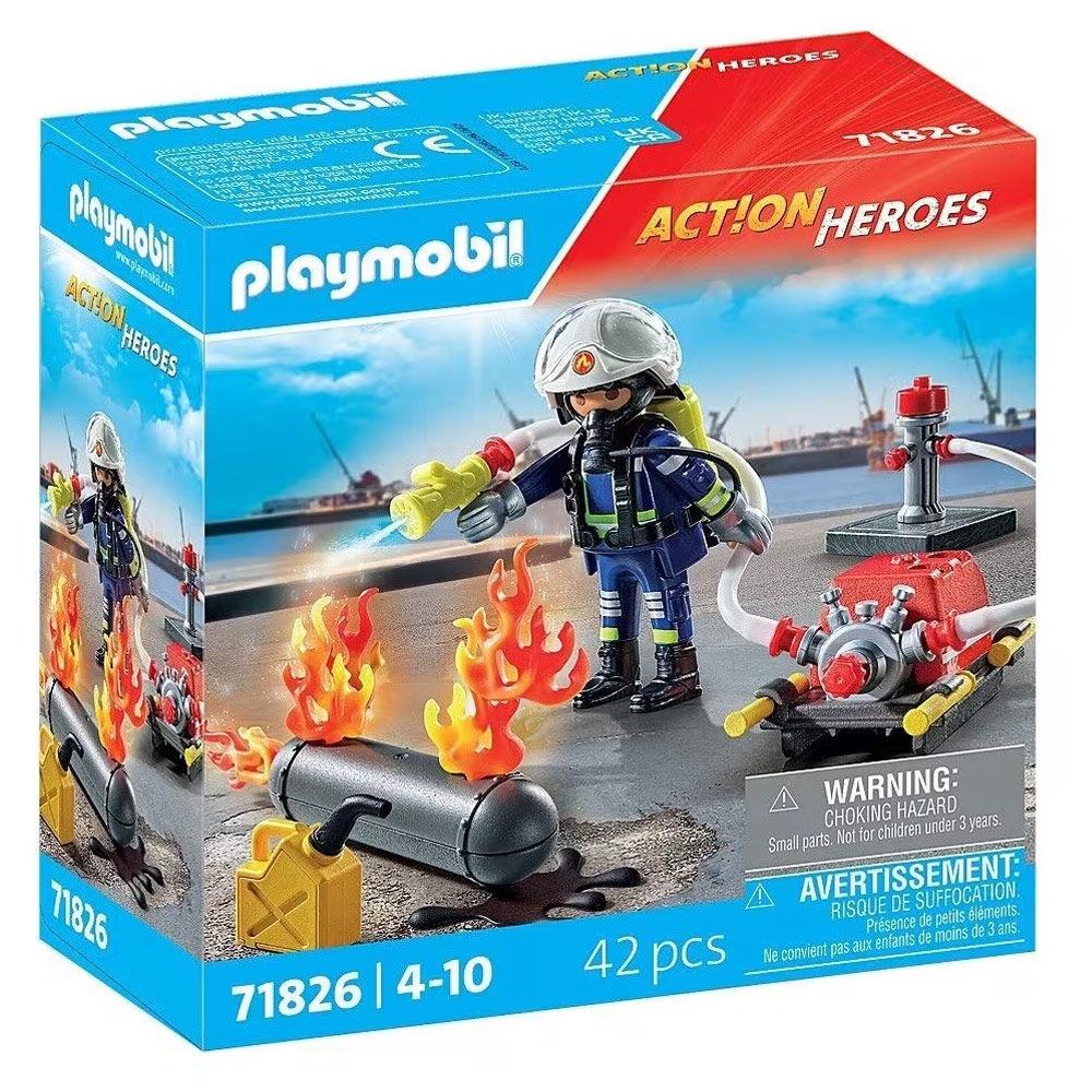 Playmobil Set za igru Vatrogasac sa vodenom pumpom, 42 dela