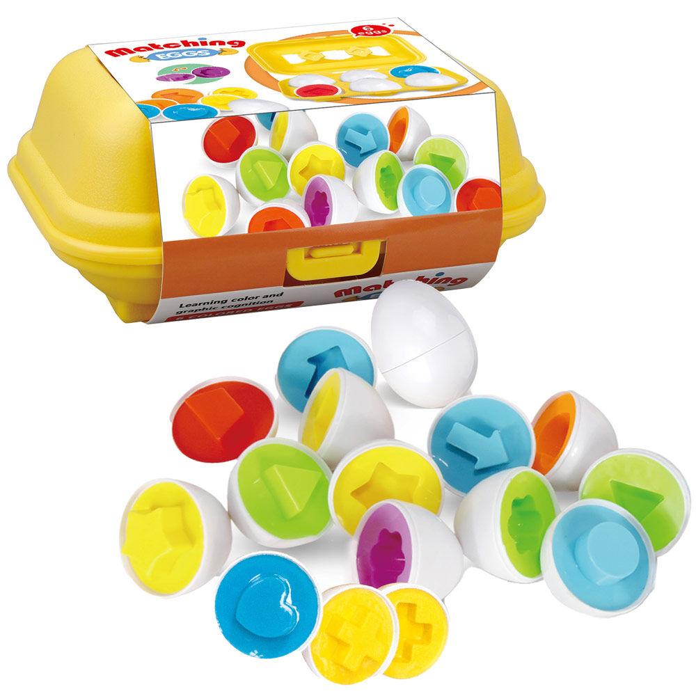 Edukativna igračka Pronađi par Matching Eggs Oblici, 6 delova