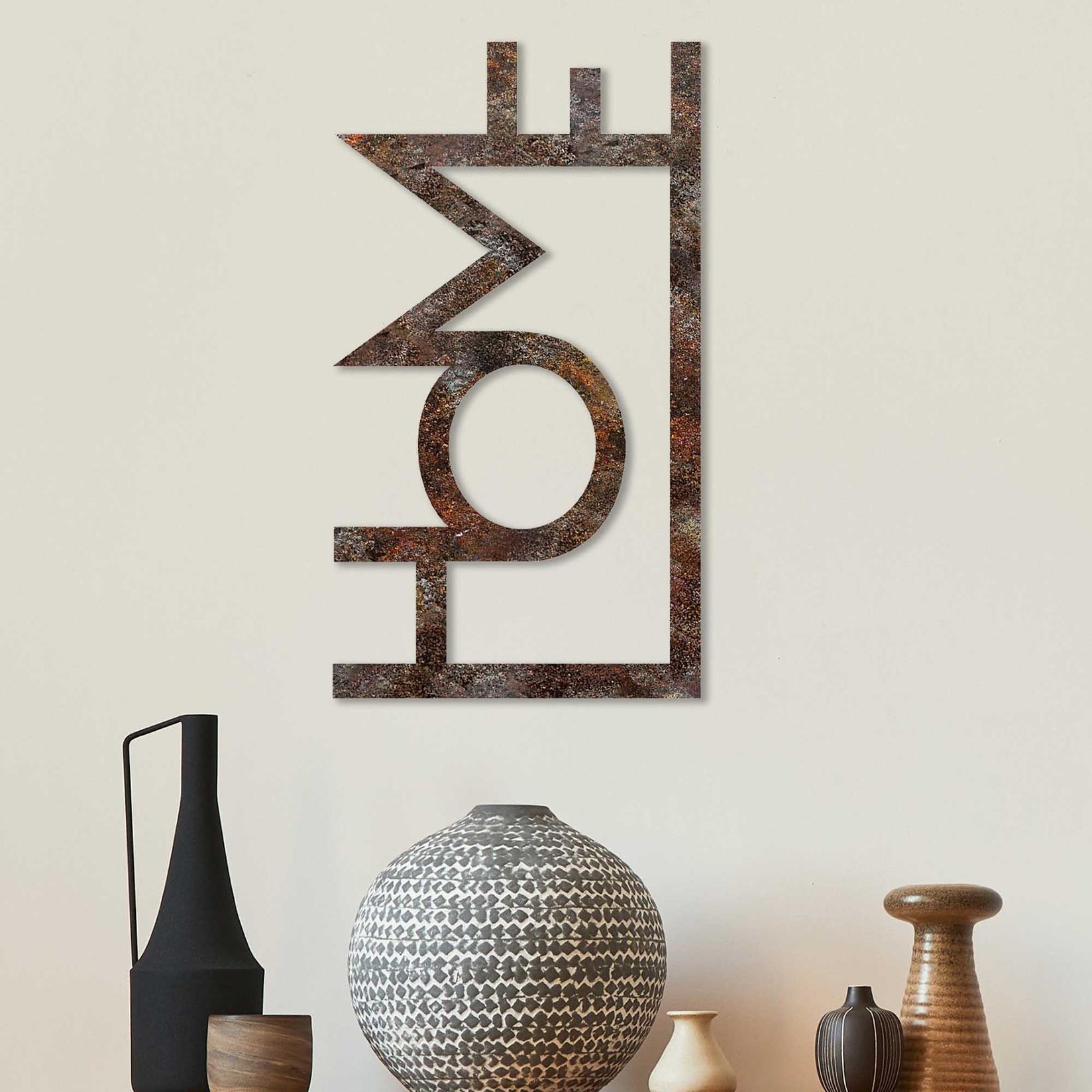 Wallity Zidna dekoracija Rusty Home, 50x28 cm, Braon