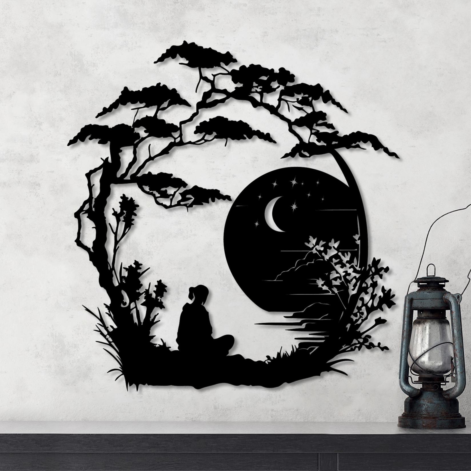 Wallity Zidna dekoracija The Seclusion, 63x60 cm, 1.5 mm, Crna