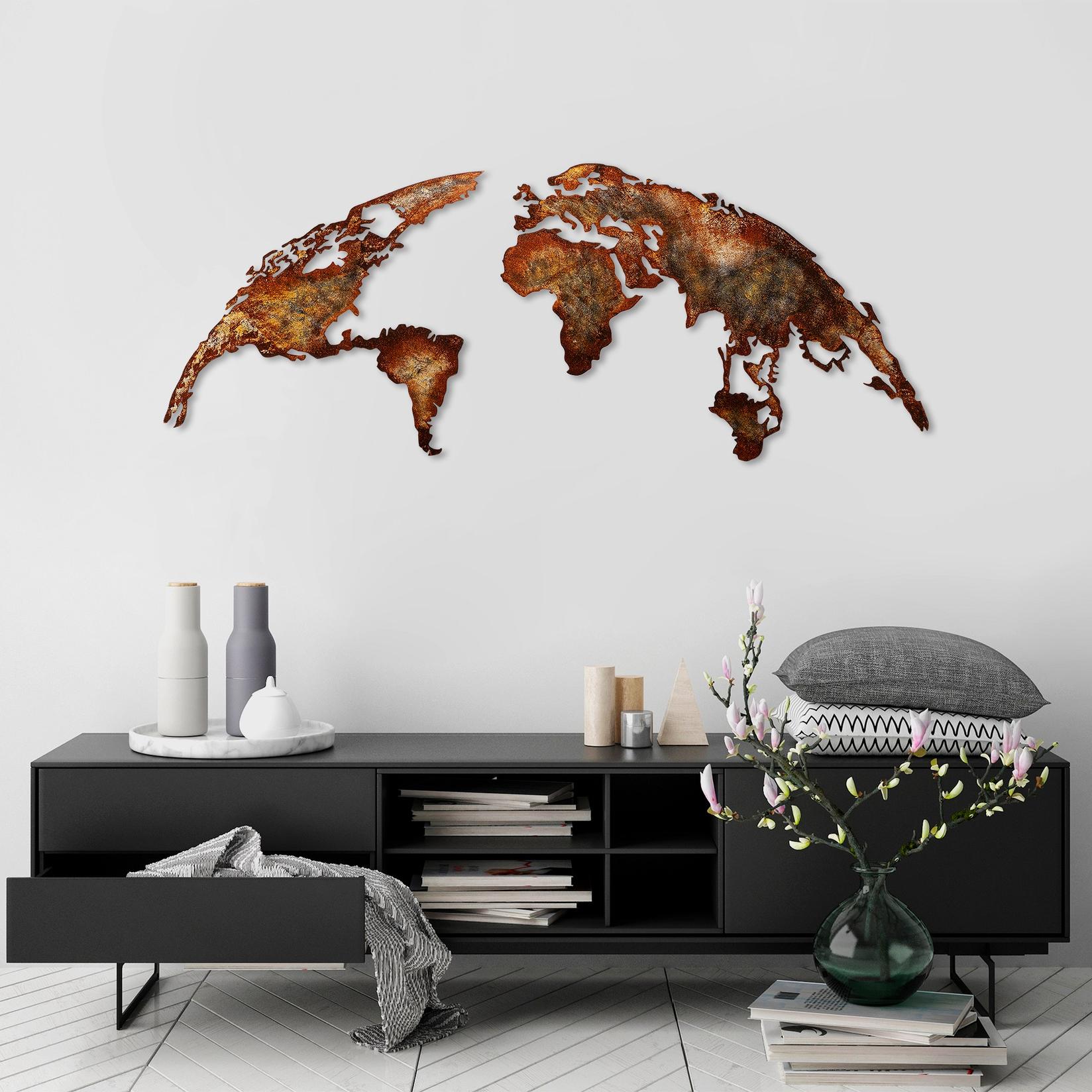 Wallity Zidna dekoracija World Map, 150 cmx59 cm, Šarena