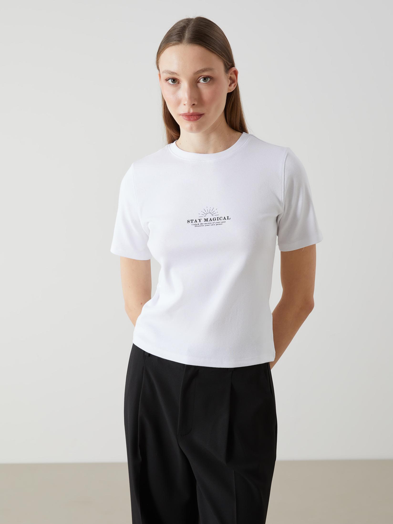 LC Waikiki Ženska majica S5DI84Z8-Q6K, Bela