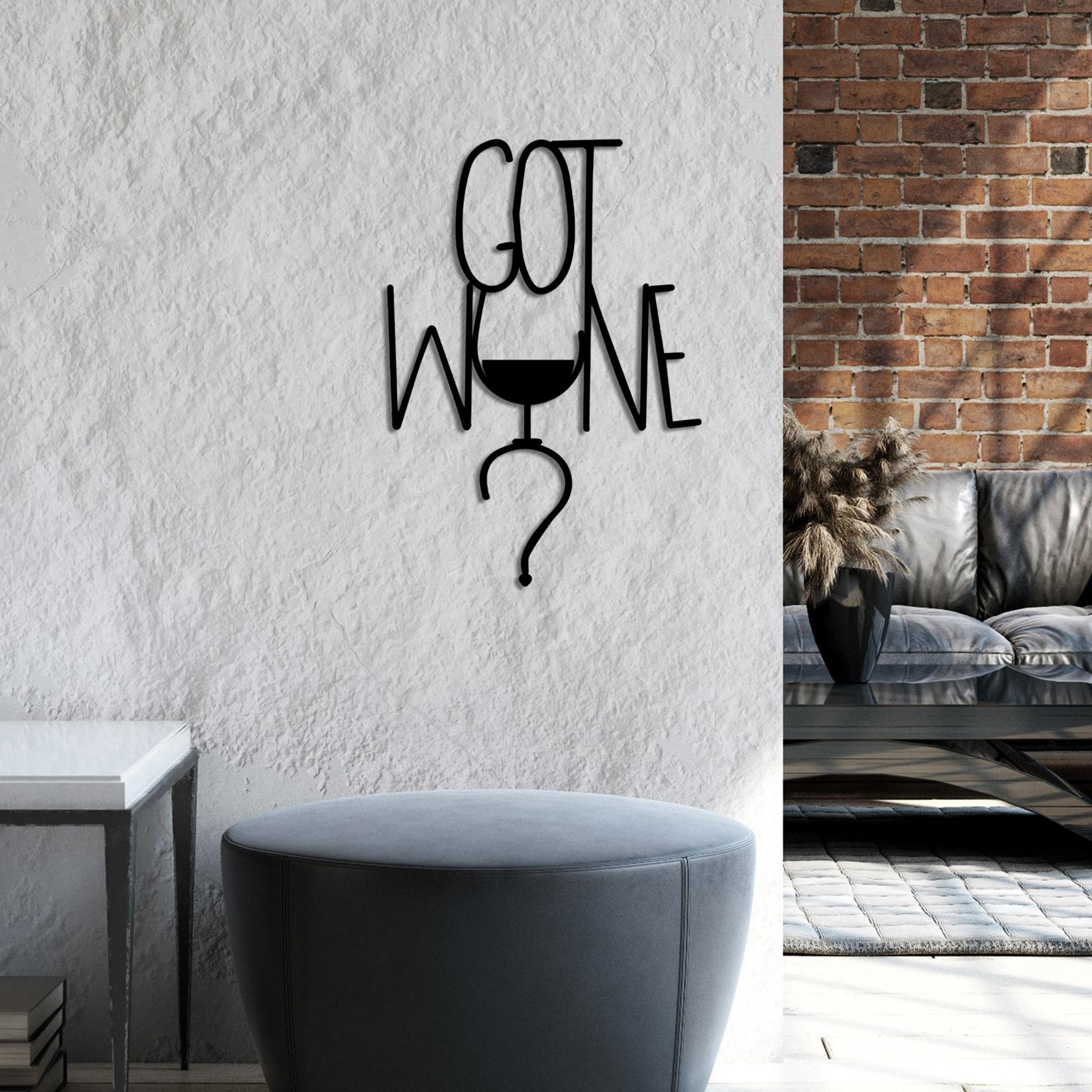 Wallity Zidna dekoracija Got Wine, 54x38 cm, 1.5 mm, Crna