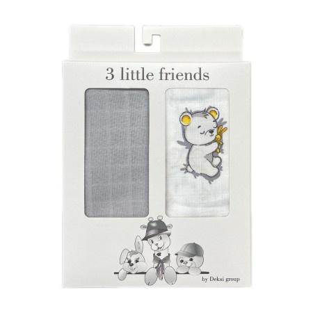 Tri drugara Tetra pelene, 80 x 80 cm, 2 komada, Sive