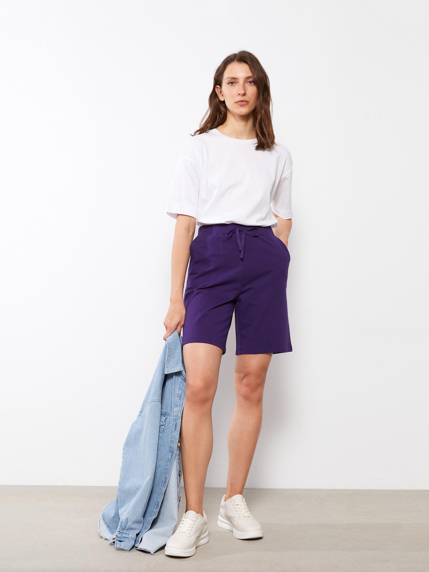 LC Waikiki Ženski šorts S2FC16Z8-LWW, Ljubičasti