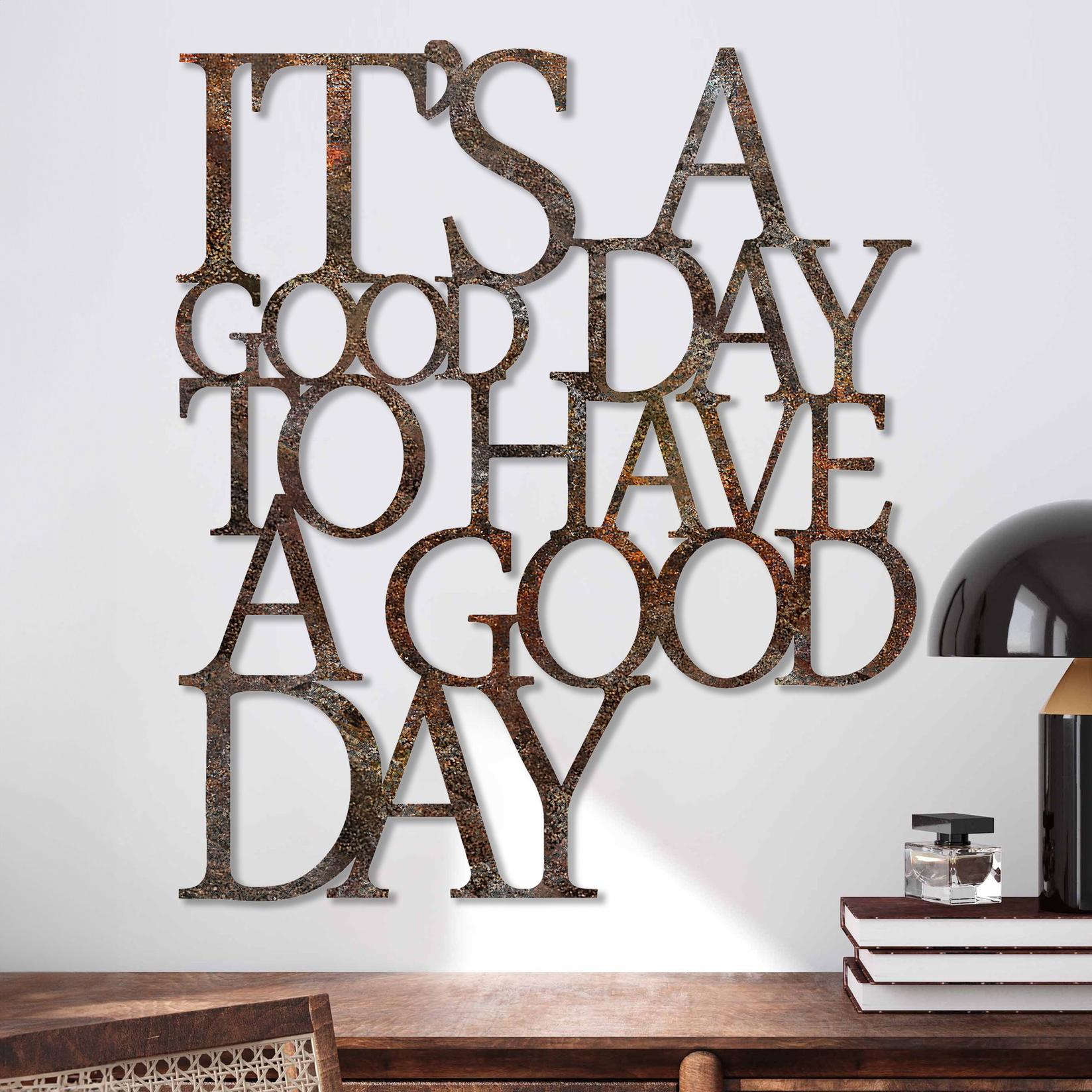 Wallity Zidna dekoracija Rusty Have a Good Day, 70x61 cm, Braon