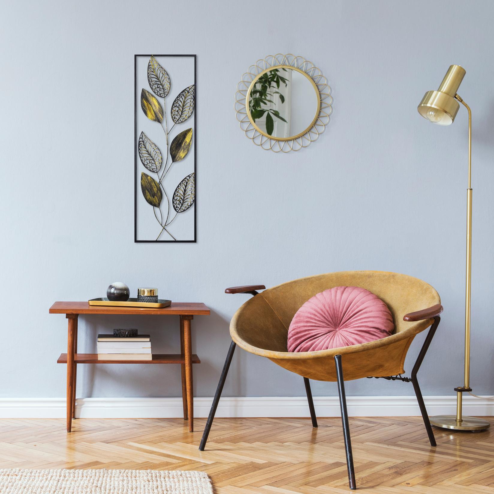 Wallity Zidna dekoracija Metal Art Leaf, 90x32x5 cm, Šarena