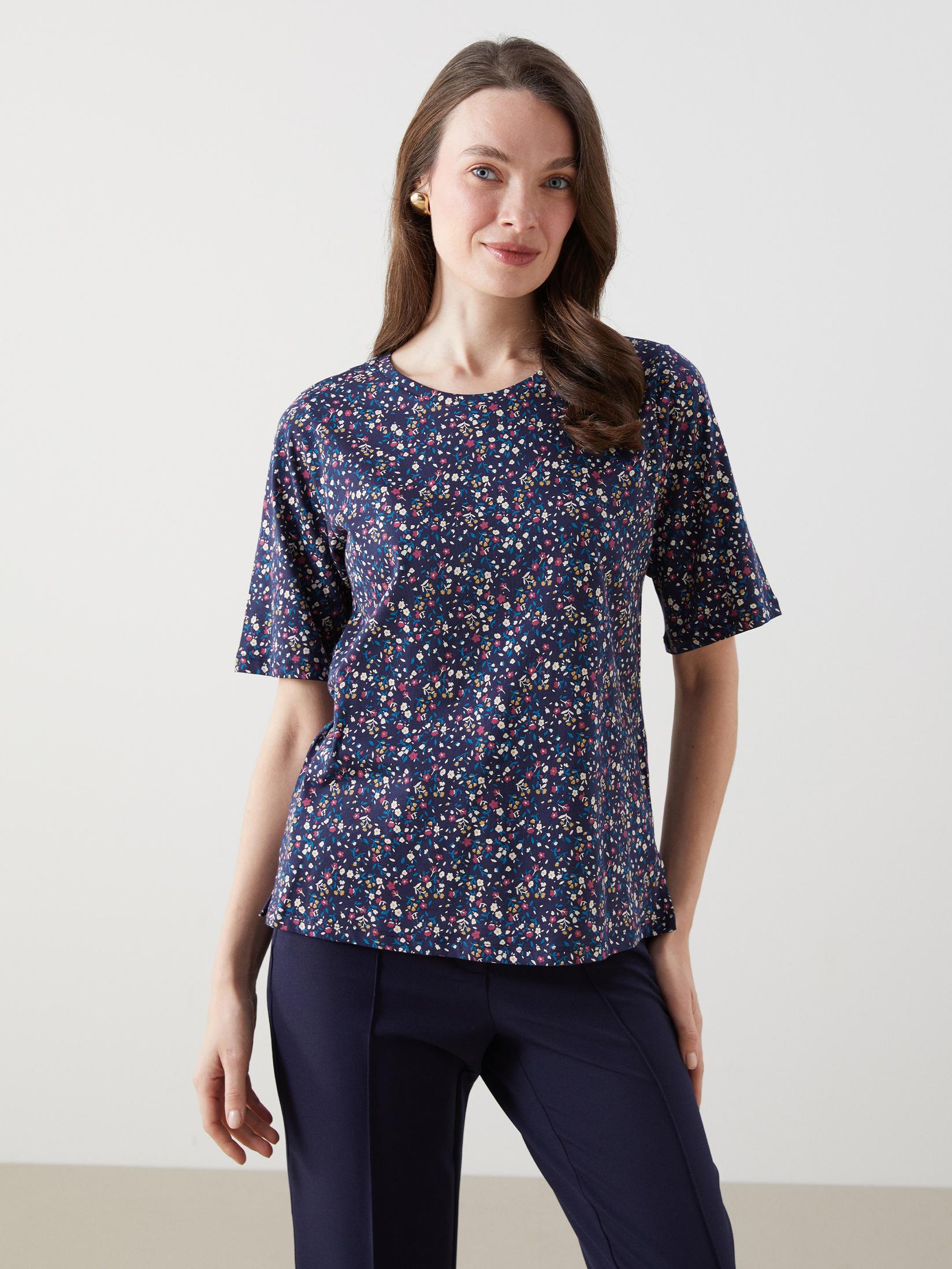 LC Waikiki Ženska majica S59179Z8-LSJ, Teget