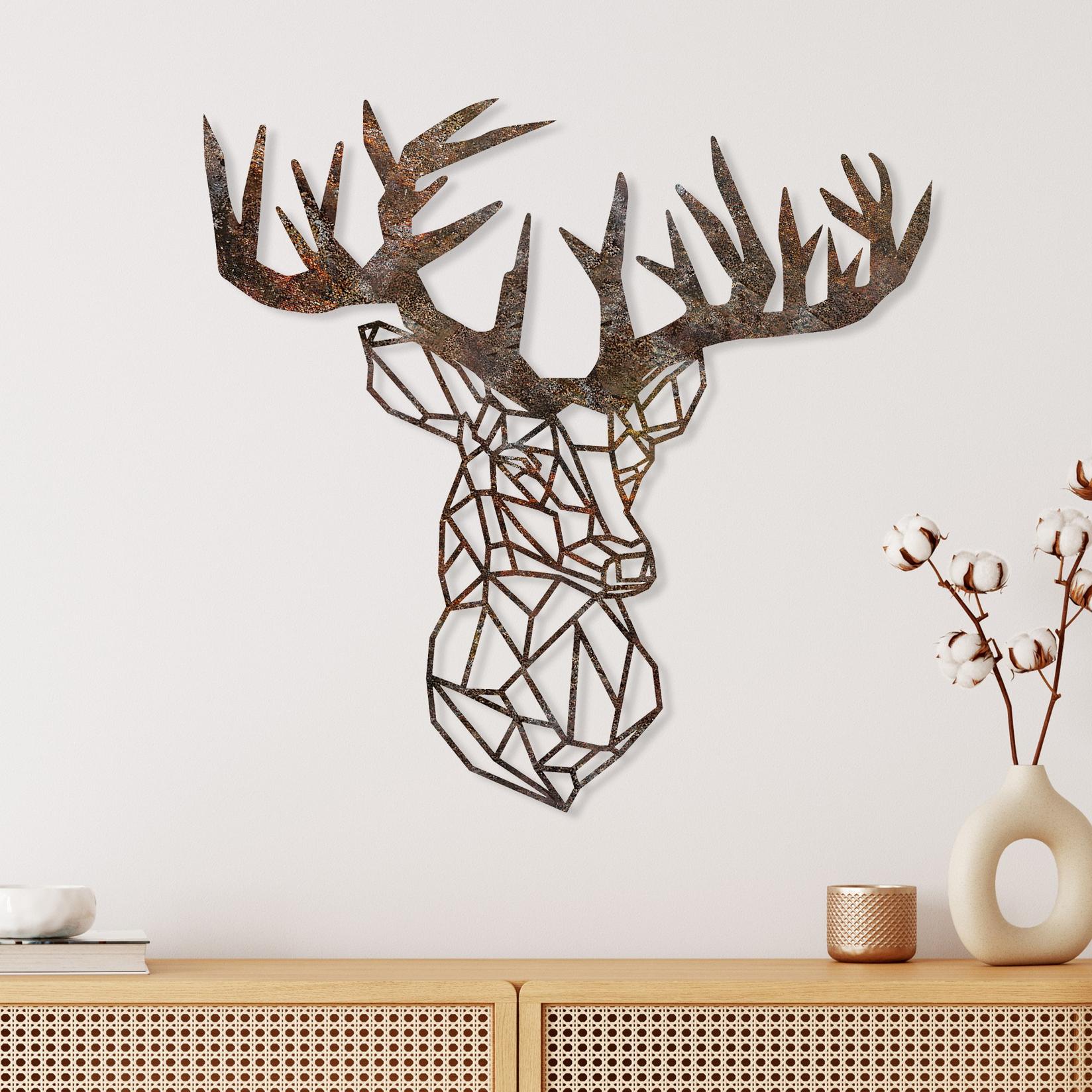 Wallity Zidna dekoracija Rusty Deer 2, 49x50 cm, 1.5 mm, Braon